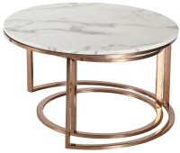 Столик приставной marit, 80х45 см, 60х40 см, мрамор/золото (74276)