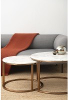 Столик приставной marit, 80х45 см, 60х40 см, мрамор/золото (74276)