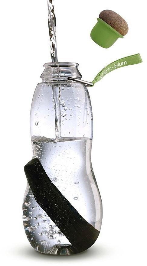Бутылка для воды с угольным фильтром eau good, 800 мл, салатная (39196)