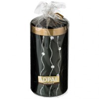 Свеча декоративная столбик  высокий &quot;волшебное сияние&quot; black диаметр 7 см высота 15 см Adpal (348-825)