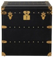 Сундук T0165/B76#, Кожа, Belon black, ROOMERS FURNITURE