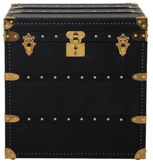 Сундук T0165/B76#, Кожа, Belon black, ROOMERS FURNITURE