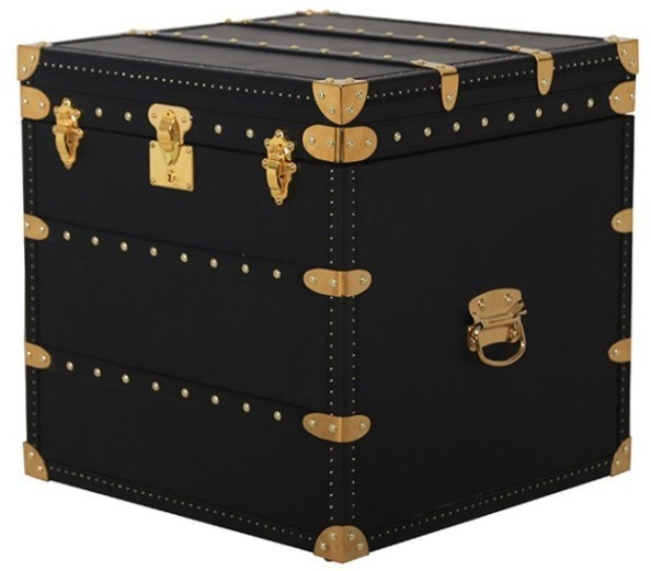 Сундук T0165/B76#, Кожа, Belon black, ROOMERS FURNITURE