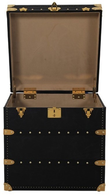 Сундук T0165/B76#, Кожа, Belon black, ROOMERS FURNITURE