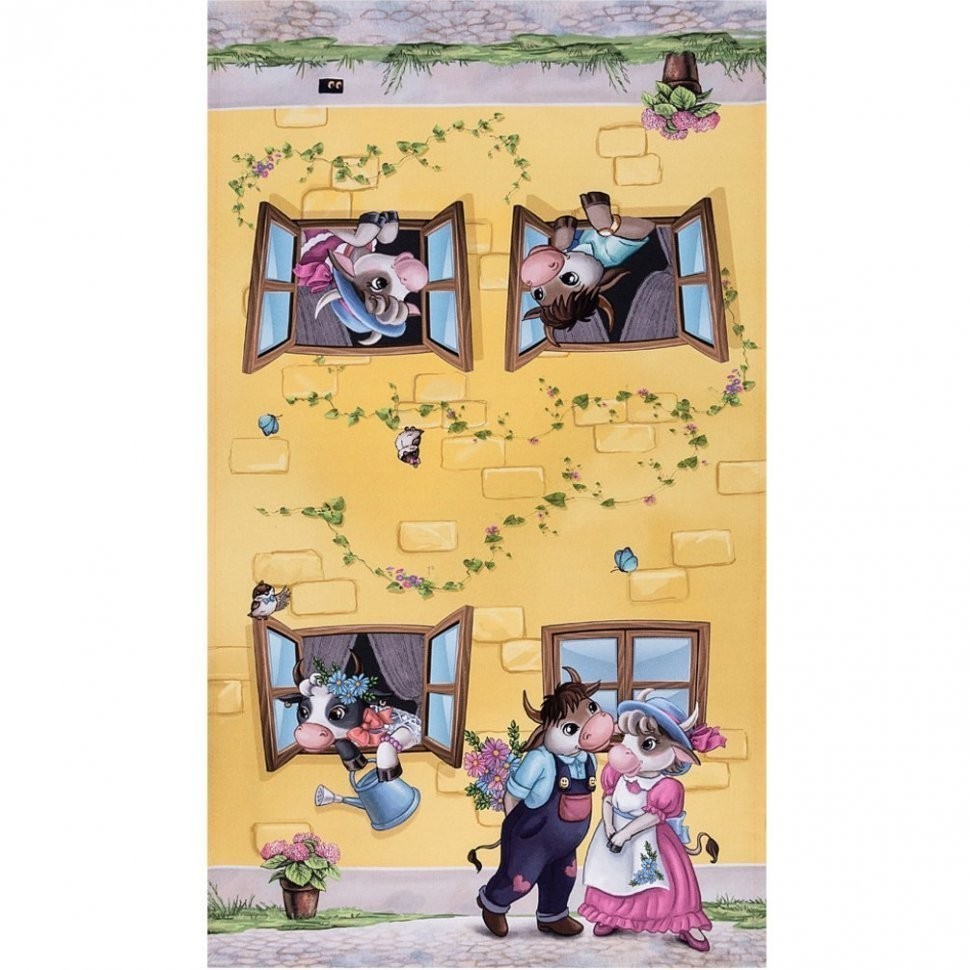 Полотенце "свидание",40х70см,жёлтый, 100% хлопок,твил SANTALINO (850-723-6)