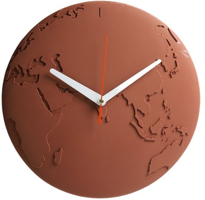 Часы настенные world wide waste, коричневые (73835)