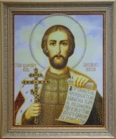 Икона Александр Невский с кристаллами Swarovski (2042)