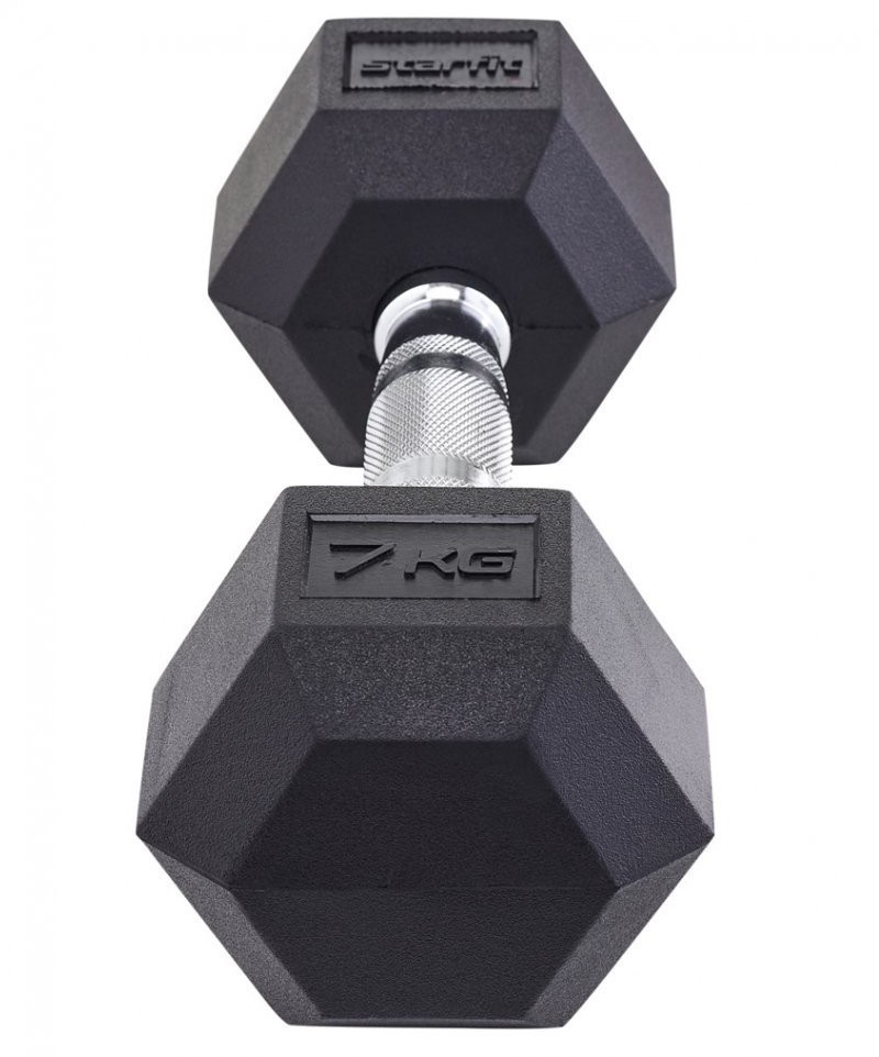 Гантель гексагональная DB-301 7 кг, обрезиненная, черный (1484594)