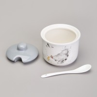 Сахарница с ложкой lefard &quot;funny hens&quot; 9,5*10 см 300 мл (358-2309)