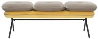 Банкетка pea, велюр, бежевая/желтая (76122)