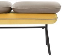 Банкетка pea, велюр, бежевая/желтая (76122)