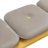 Банкетка pea, велюр, бежевая/желтая (76122)