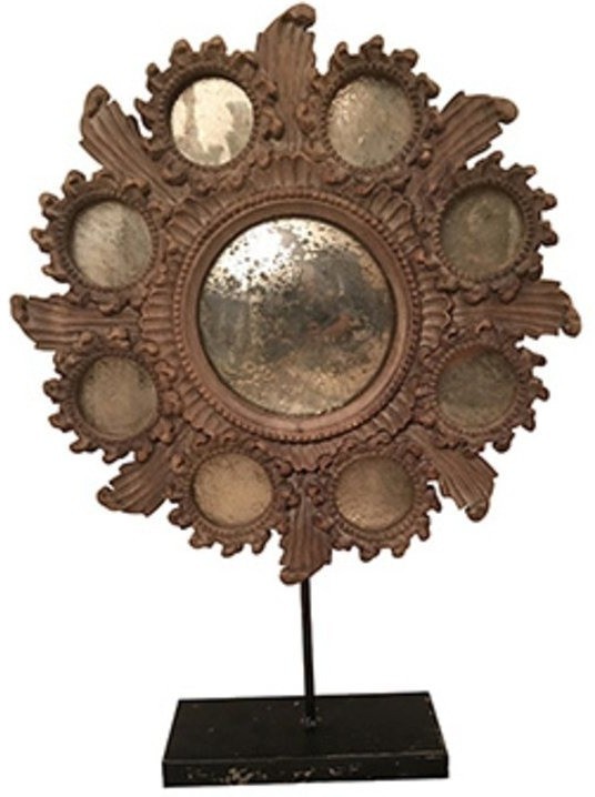 Зеркало MM-41, массив дерева, металл, OLD GARDEN WOOD & ANTIC BLACK STAND, ROOMERS FURNITURE