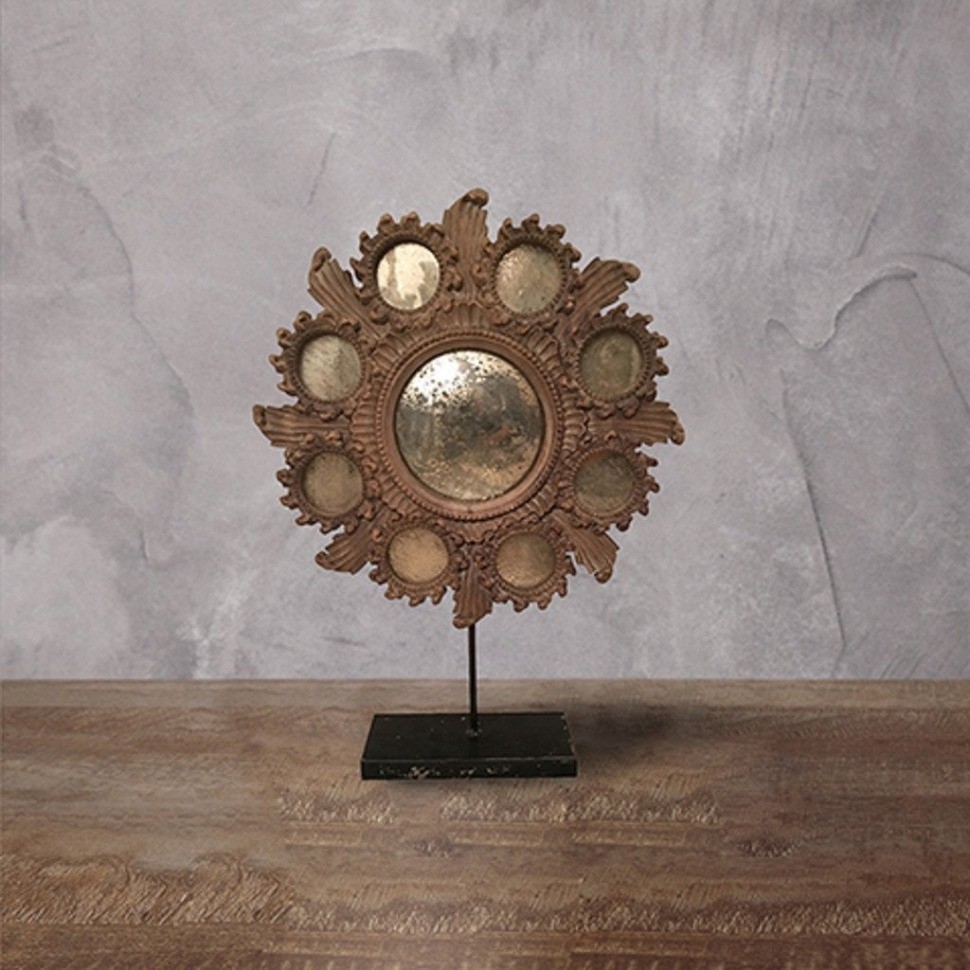 Зеркало MM-41, массив дерева, металл, OLD GARDEN WOOD & ANTIC BLACK STAND, ROOMERS FURNITURE