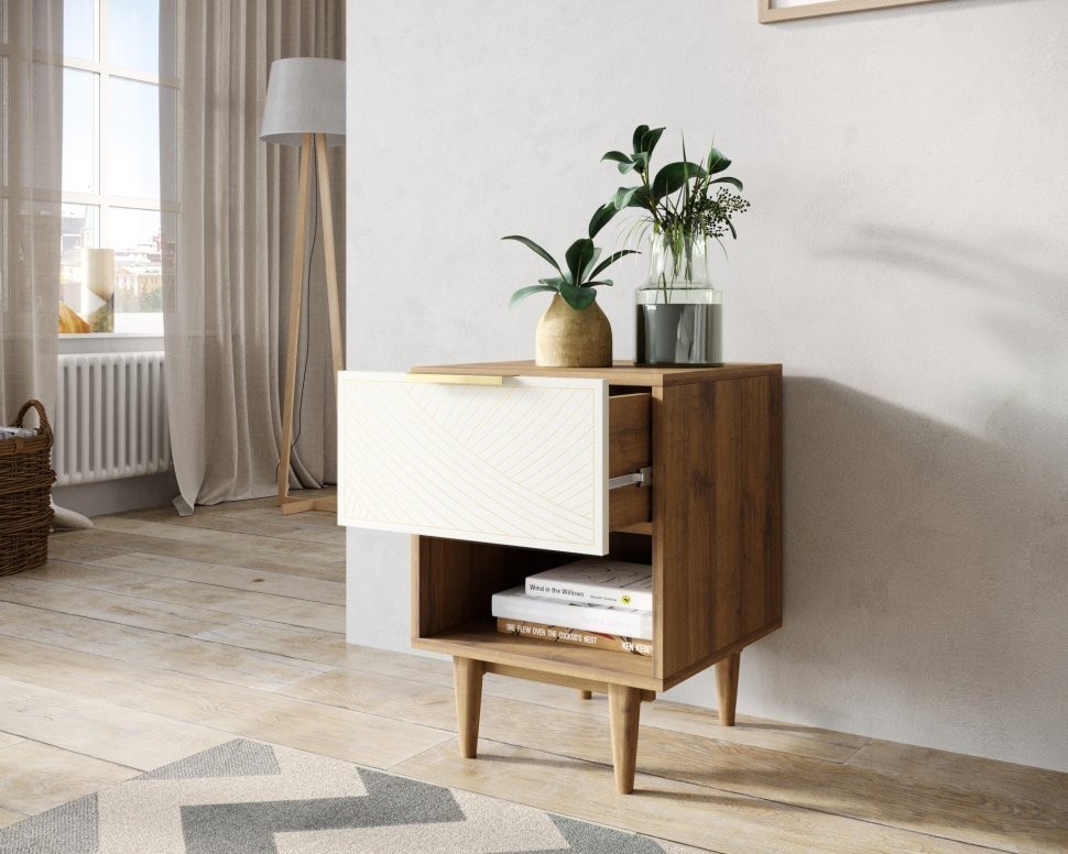 Тумбочка с верхним ящиком Line LN10/GR1/beige-ET