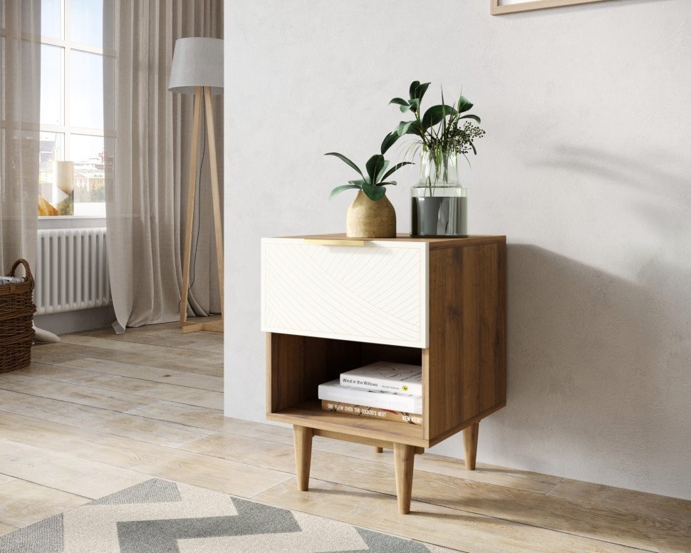 Тумбочка с верхним ящиком Line LN10/GR1/beige-ET