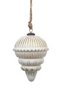 Новогодняя игрушка EL-36A, стекло, white, gold, ROOMERS FURNITURE