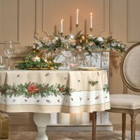 Скатерть овальная &quot;celebration&quot;140х180см ,бежевый, 100% хлопок,твил, пропитка Lefard (850-734-4)