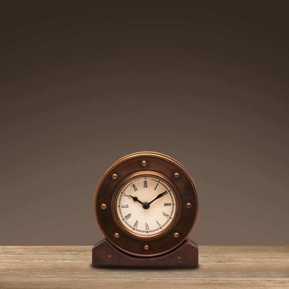 Часы Алейн DTR2104 s/3Sm, 13, бронза, дерево, стекло, Bronze, RESTORATION HARDWARE