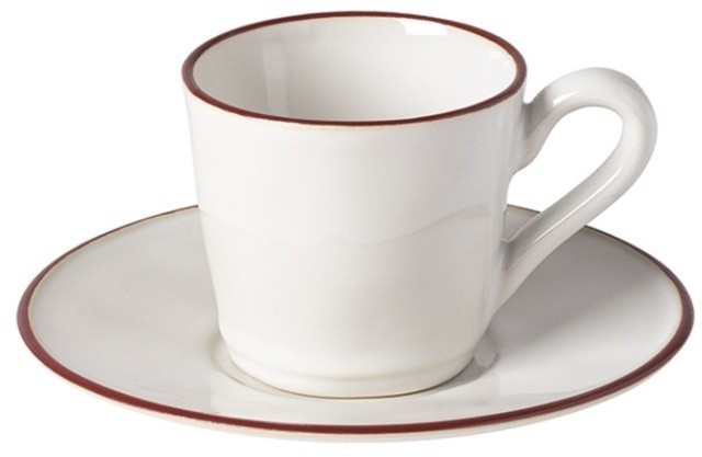 Чайная пара ATCS01-RED(01018E/00121K), 16.7, керамика, White, red, Costa Nova