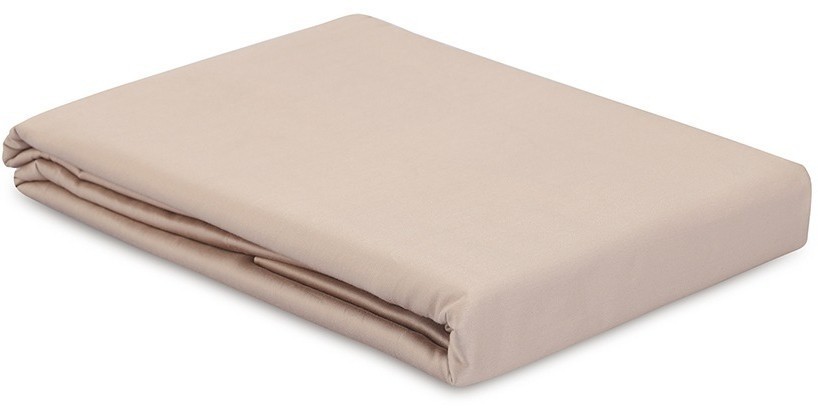 Простыня из премиального сатина бежевого цвета из коллекции essential, 240х270 см (79833)