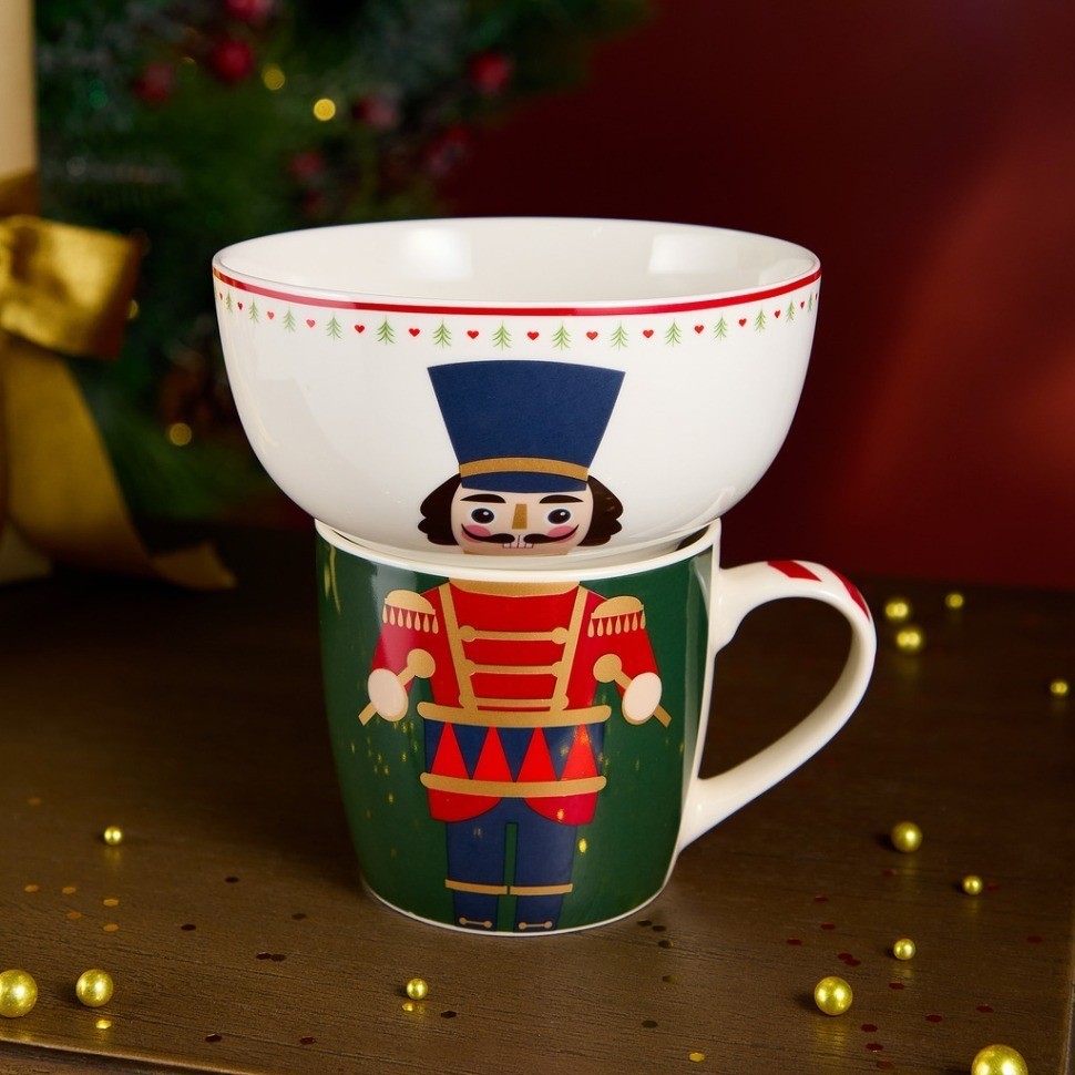 Набор посуды lefard "щелкунчик" 2 пр. (кружка 360мл, салатник 500мл) (260-1064)