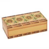 Шкатулка для Лото, инкрустированная соломкой 20х10х6 (33063)