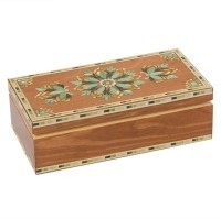 Шкатулка для Лото, инкрустированная соломкой 20х10х6 (33063)