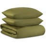 Комплект постельного белья из премиального сатина оливкового цвета из коллекции essential, 200х220 с (79821)