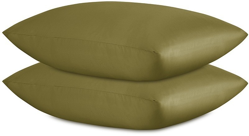 Комплект постельного белья из премиального сатина оливкового цвета из коллекции essential, 200х220 с (79821)