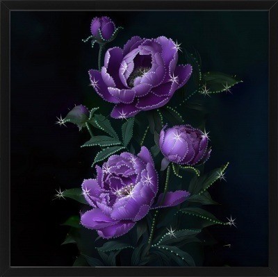 Картина КОЛЫБЕЛЬ ЛИЛОВОЙ НОЧИ с кристаллами Swarovski (3174)