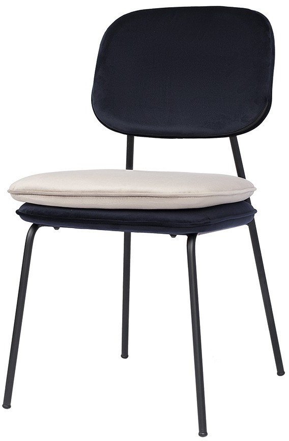 Стул pea, велюр, темно-синий/бежевый (77071)