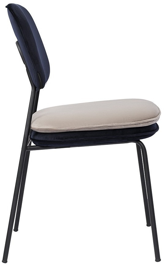 Стул pea, велюр, темно-синий/бежевый (77071)