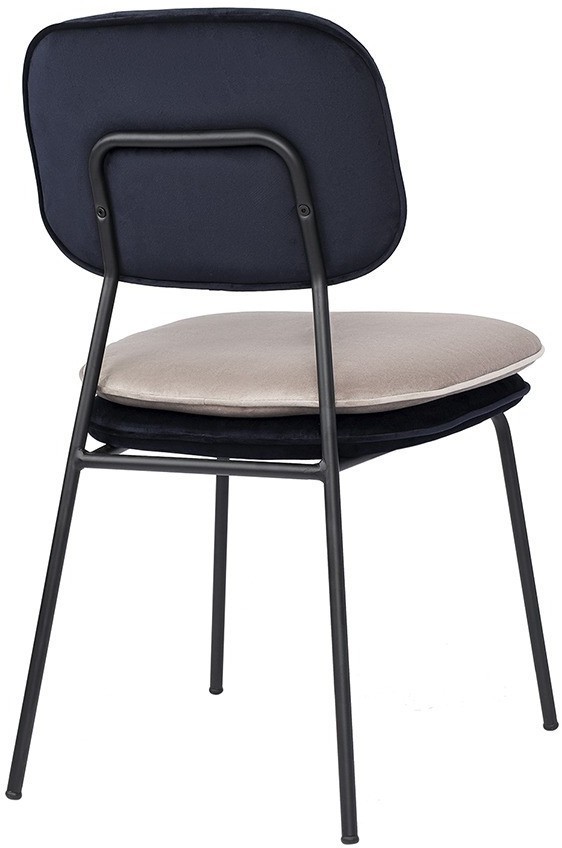 Стул pea, велюр, темно-синий/бежевый (77071)