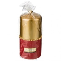 Свеча декоративная столбик высокий  &quot;велюровый шик&quot; red диаметр 7 см высота 15 см Adpal (348-832)