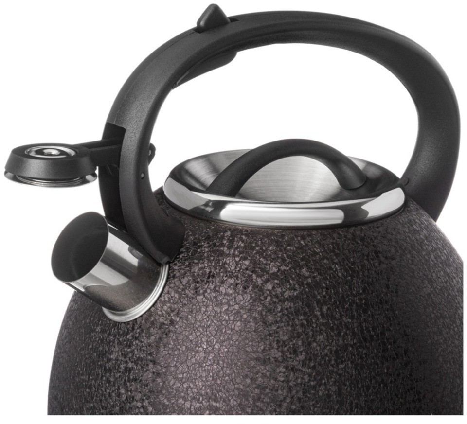 Чайник agness со свистком 2,5 л, black, индукцион. дно (907-251)