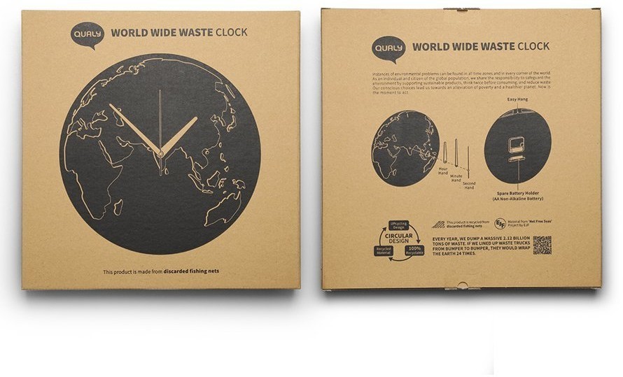 Часы настенные world wide waste, серые (73836)