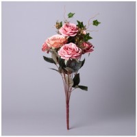 Букет из искусственных роз длина=50см , цвет кремово-розовый Lefard (535-388)