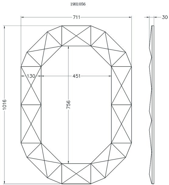 Зеркало в зеленой зеркальной раме 101*71*3см (TT-00004735)