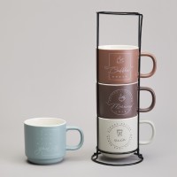 Набор кружек lefard 4шт на метал.подставке 360мл (756-473)