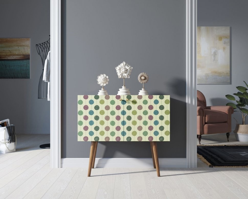 Комод на высоких ножках Berber малый принт 24 арт BB13/Print_24-ET