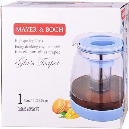 Чайник заварочный син1,8 л стекло Mayer&Boch (29952-1)