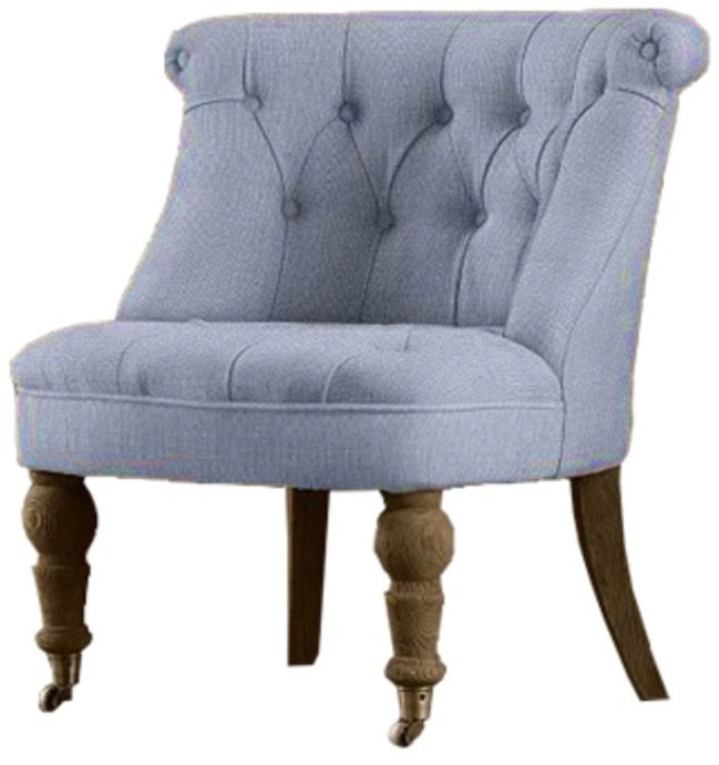 Пуф Камден NSCC-2008-20/ACCRA-3, каркас дуб, обивка лен, фурнитура бронза, grey, RESTORATION HARDWARE