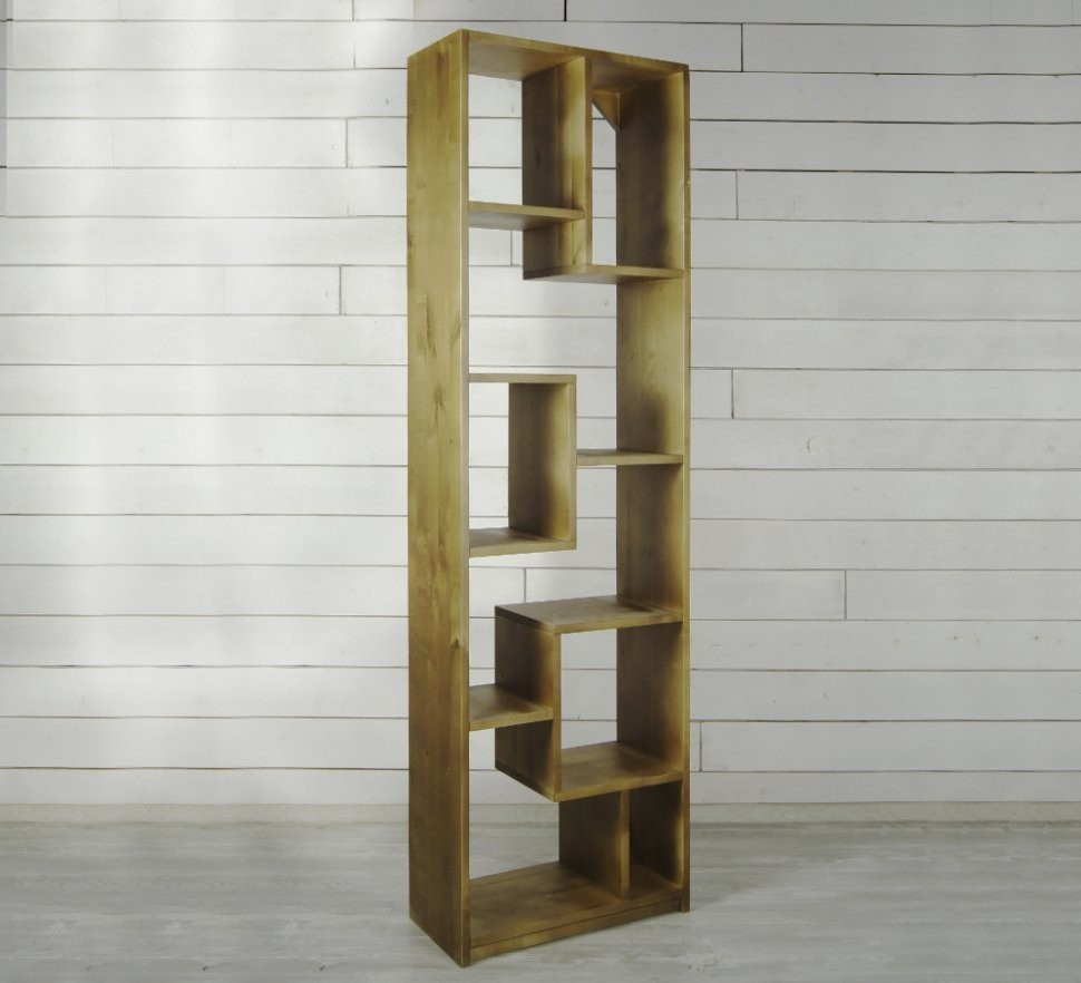 Узкий стеллаж в стиле Лофт Aquarelle из массива арт ETG108/1-ET