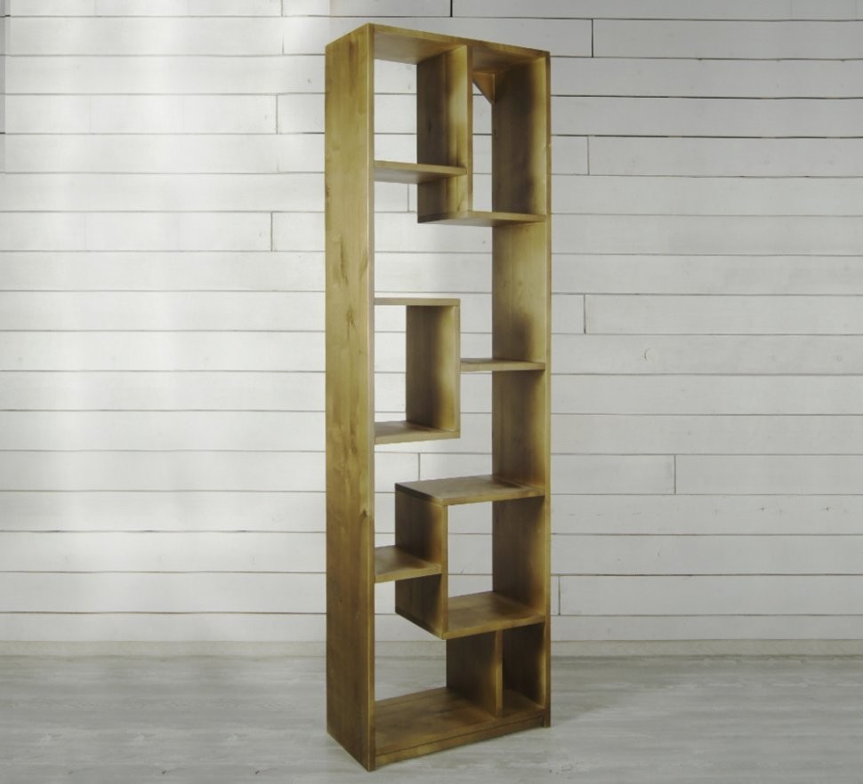 Узкий стеллаж в стиле Лофт Aquarelle из массива арт ETG108/1-ET