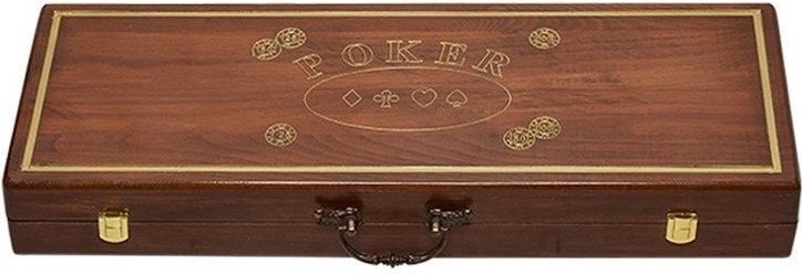 Резной кейс POKER на 500 фишек (20502)