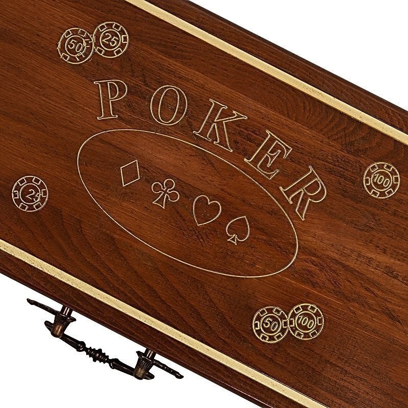 Резной кейс POKER на 500 фишек (20502)