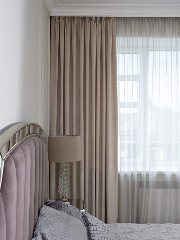 Портьера Silkу 5 бежевая на подкладе 300*260 (TT-00015974)