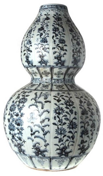 Ваза BLUA.002, 35, фарфор, blue/white, ROOMERS FURNITURE