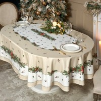 Скатерть овальная &quot;celebration&quot;160х220см ,бежевый, 100% хлопок,твил, пропитка Lefard (850-734-41)